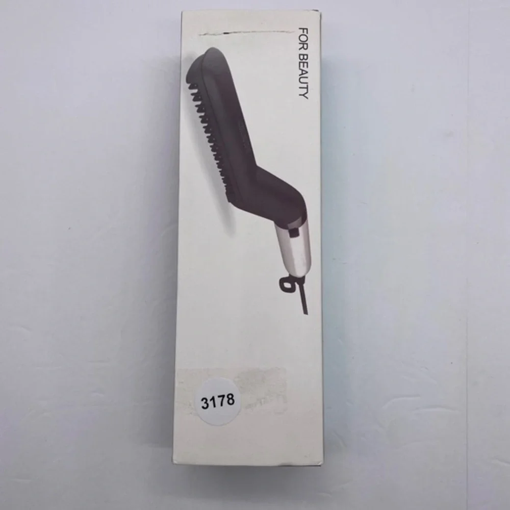 Electronic Hair Iron Modelling Comb Ceramic Coated Heated Brush Styling Beard